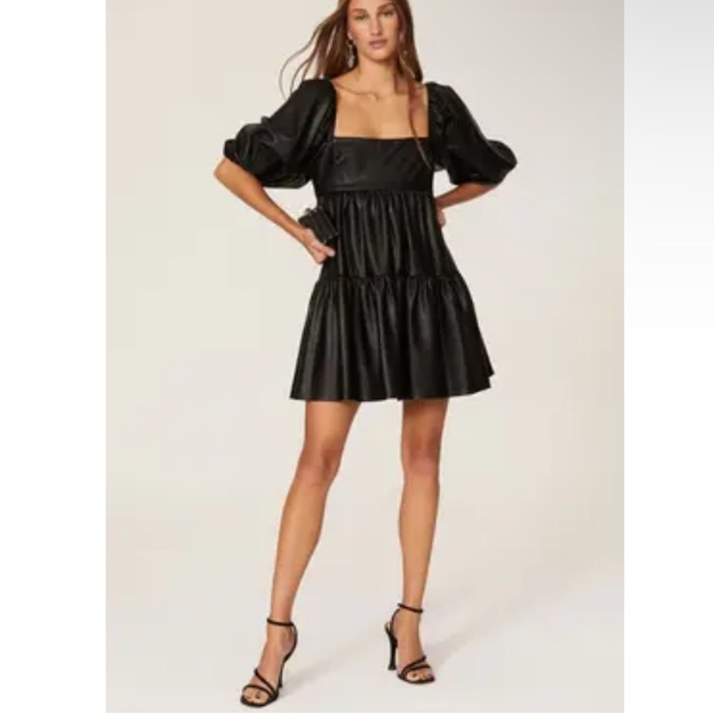 Amanda Uprichard Maisie Dress in Black Faux Leather size M